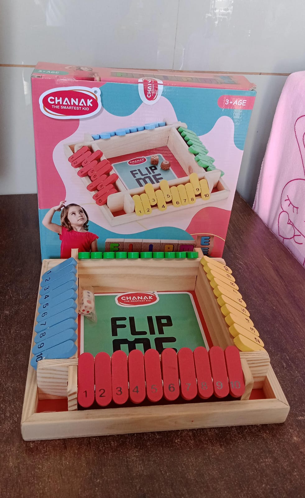 Shut The Box Dice Game, Classic Flip Me Multiplayer Game (1 Set) Shut The Box Dice Game, Classic Flip Me Multiplayer Game (1 Set)